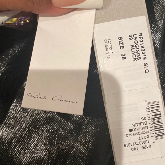 Rick Owens size38FR black leather leggings NWT - Picture 3 of 3